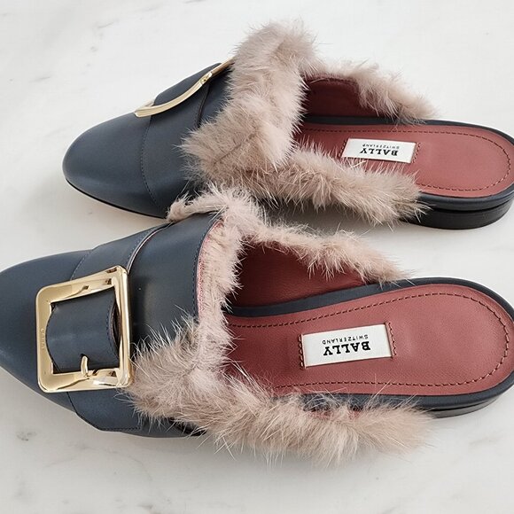 Bally Women’s Janesse Calf Leather Garconne Mule Slippers – Timeless Luxury! - Picture 4 of 9